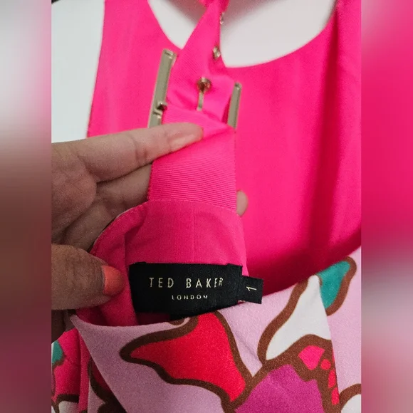 Ted Baker Hot Pink Dress Size 1 - Picture 3 of 4